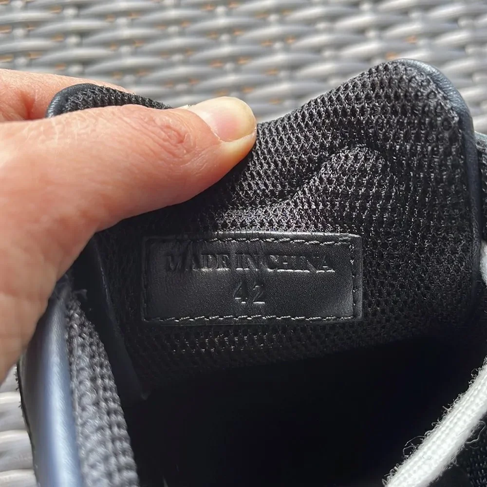 Versace mens navy blue tennis shoes